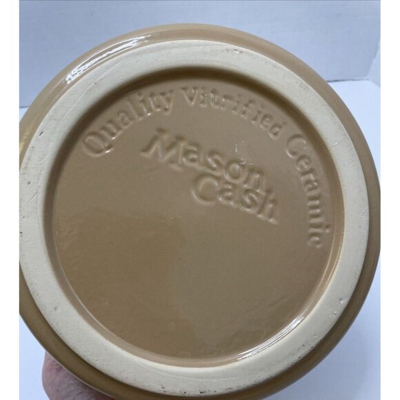 Mason Cash Embossed 8" Heavy Crock Ceramic Dog Bowl Food or Water Tan - EUC - Picture 6 of 8